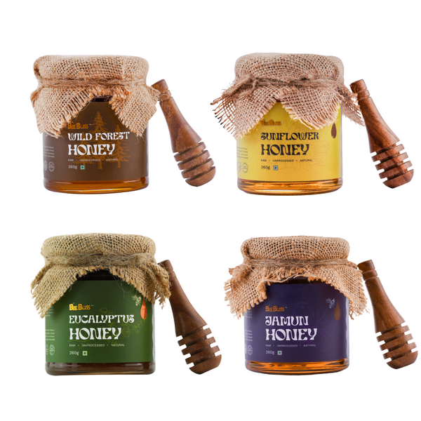 The Herbal Wellness Pack – A 4-in-1 Natural Honey Selection