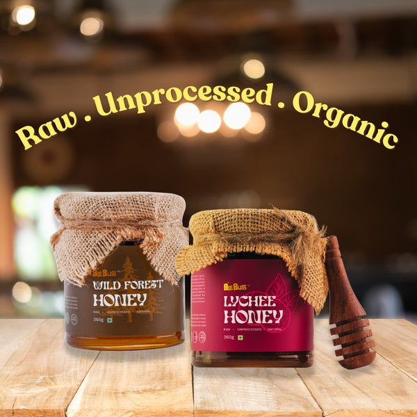 Wild Forest Honey + Lychee Honey 260 GM + 260 GM (Pack of 2)