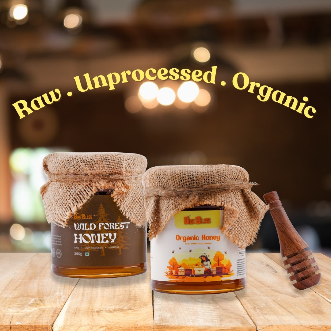 Wild Forest Honey + Organic Honey 260 GM + 260 GM (Pack of 2)