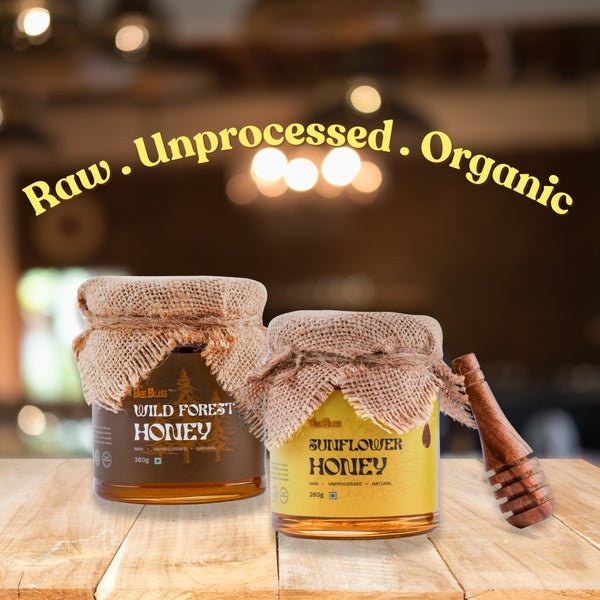 Wild Forest Honey + Sunflower Honey 260 GM + 260 GM (Pack of 2)
