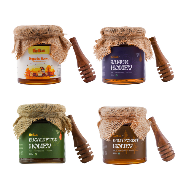 Pure & Natural Honey Pack – Organic, Jamun, Wild Forest & Eucalyptus