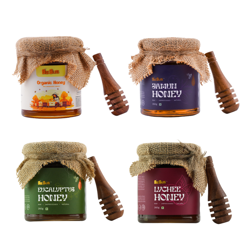 The Natural Harmony Pack – 4 Premium Organic Honey Flavors