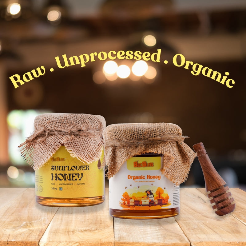 Sunflower Honey + Organic Honey 260 GM + 260 GM (Pack of 2)